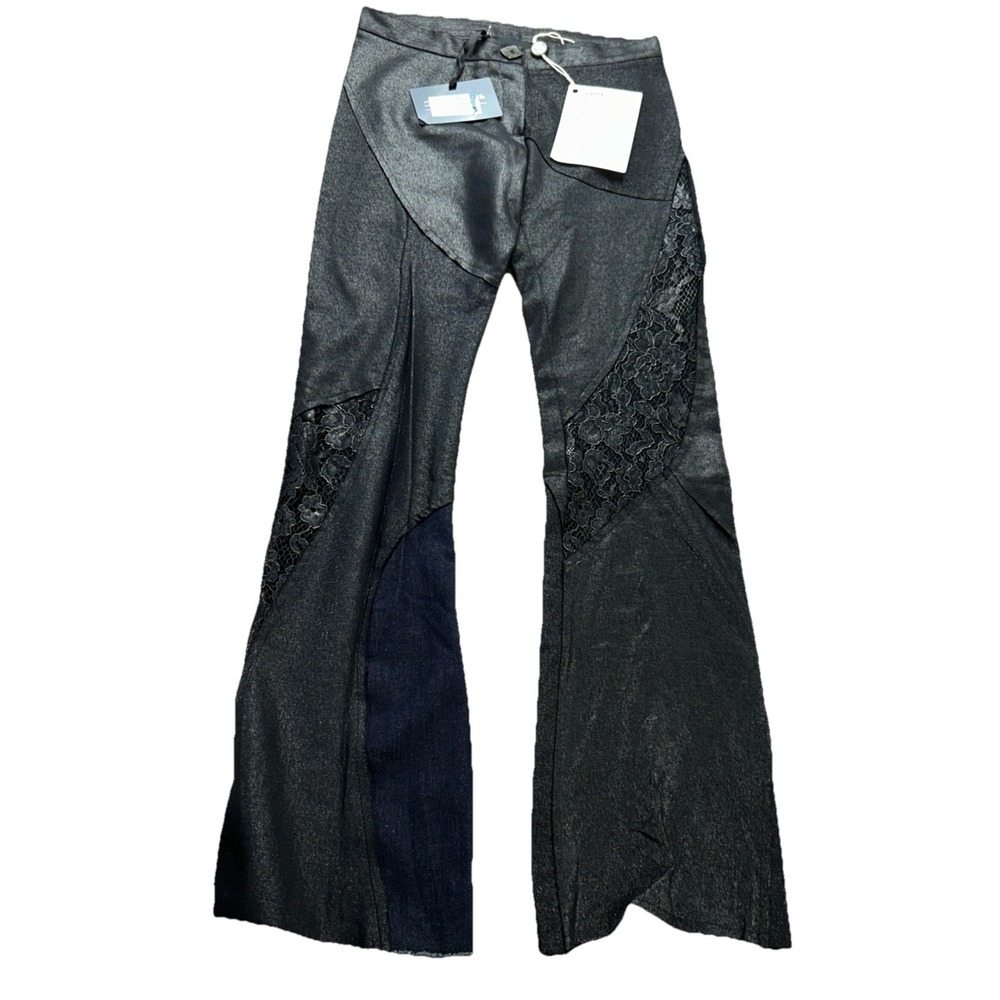 Daniel Dallavalle Elisa Cavaletti Pants XS 26x29 Black Lace Italian Dress Pants